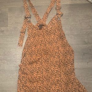 Cheetah print overall dress